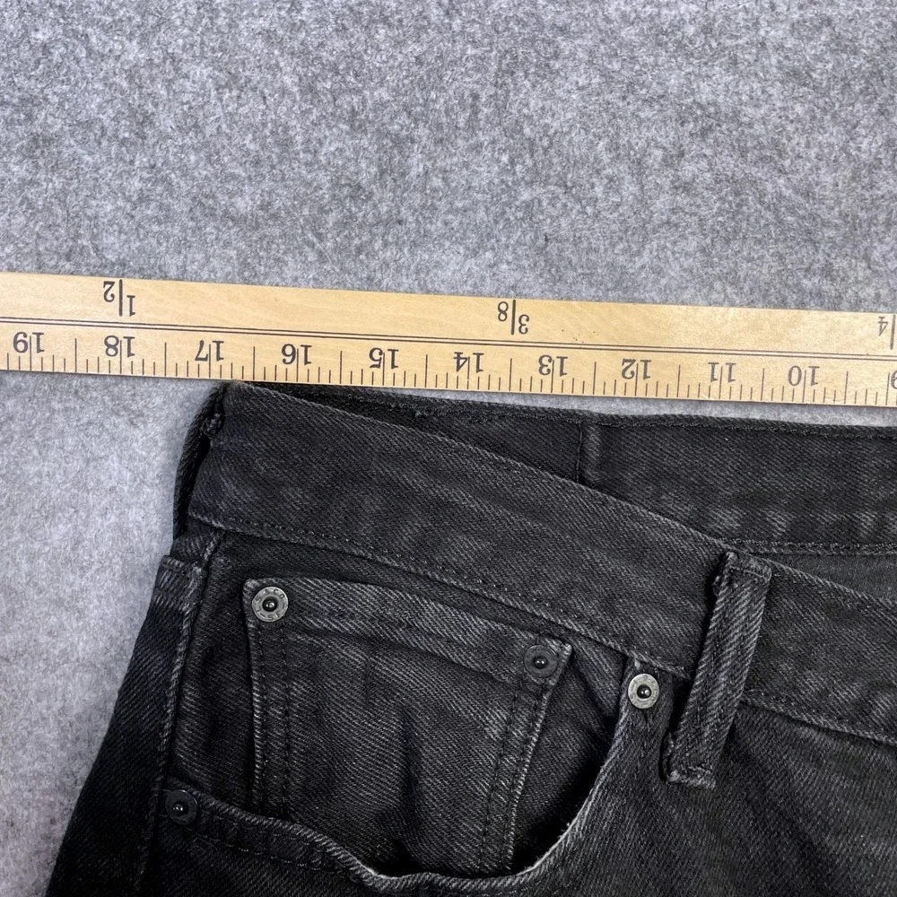 Levi's 501 Mens Jeans 36x32 (fits 34x30) Black Cotton Medium Wash Straight Leg